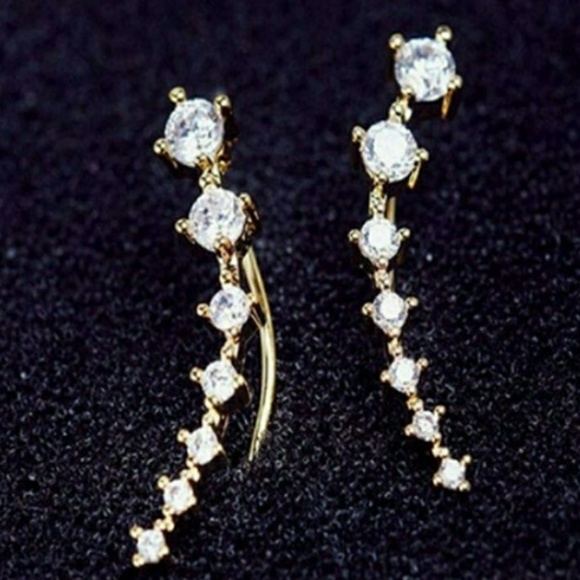 🎀 Trendy Rhineston crawler  Earrings - Picture 6 of 6